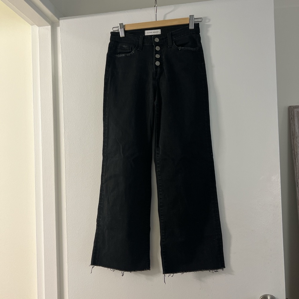Flying Monkey Black Flare Wide Leg Jeans